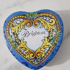 3/$25 Small Brighton Heart Shaped Jewelry Tin Collectible Trinket Box